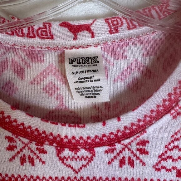 Victoria's Secret PINK Thermal Pajama Set, Long Sleeve Shirt & Pants XS #1422 - Picture 3 of 11